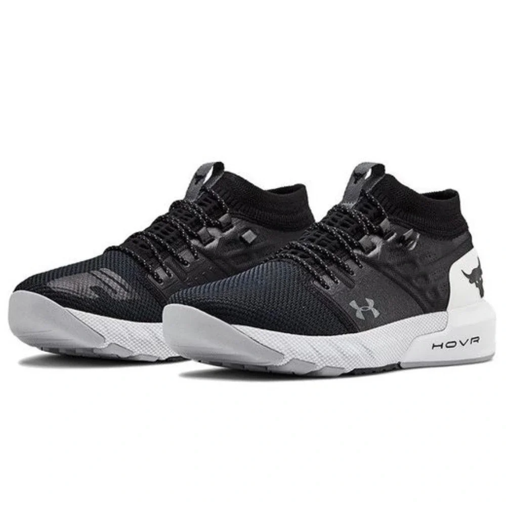 Under Armour Project Rock 2 Mens Training Shoes Black White Size 12